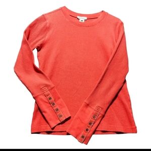 Women's Sundance Vibrant Coral Long Sleeve Anthro Style Tee/ XL